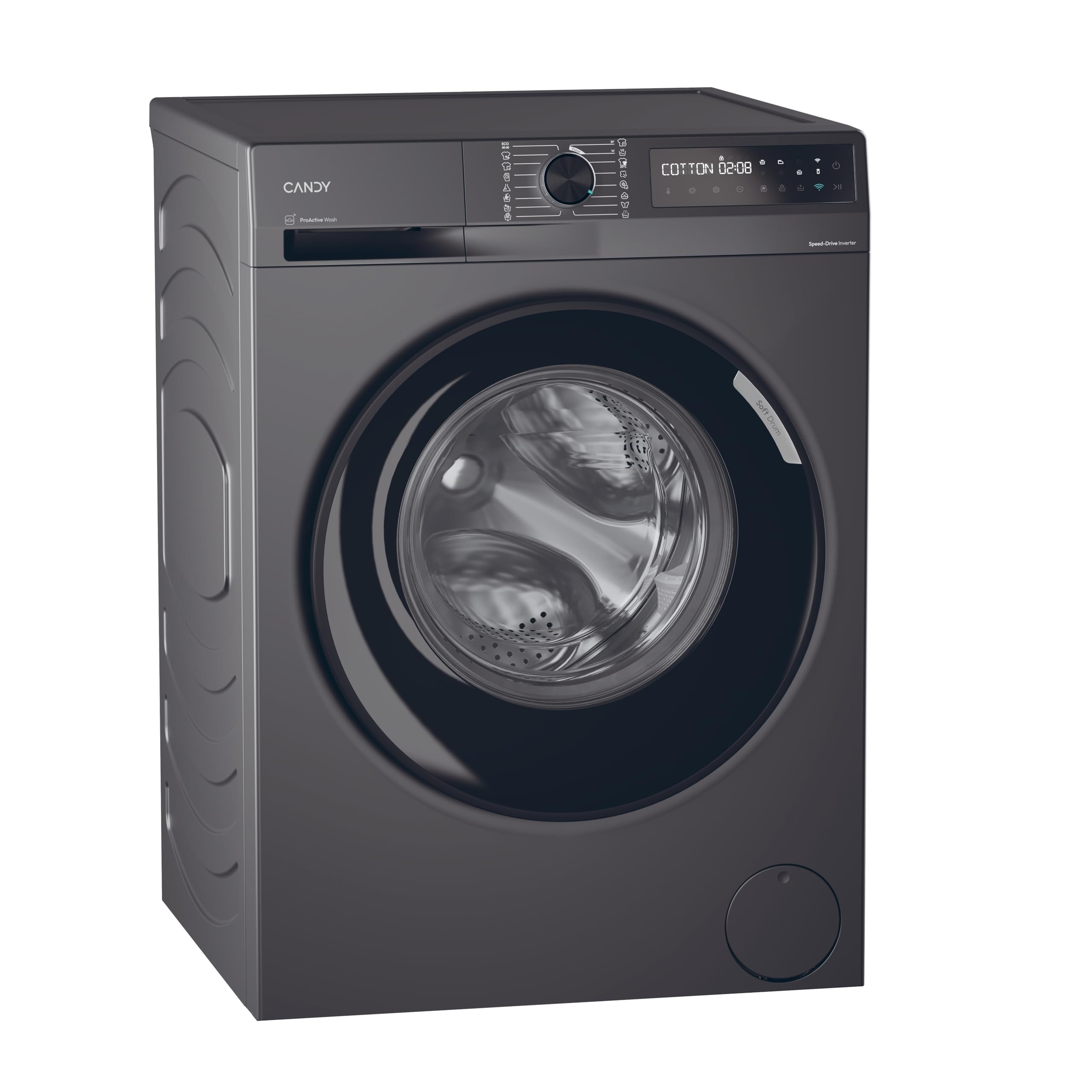 Candy ProWash 500, BR 410B8G-S, Lavatrice a carica frontale, 10 KG, Classe A-20%, 1400 giri, 72 dB, App hOn, 16 programmi, Antracite, AxLxP 85x60x60,1 cm [Classe di efficienza energetica A]