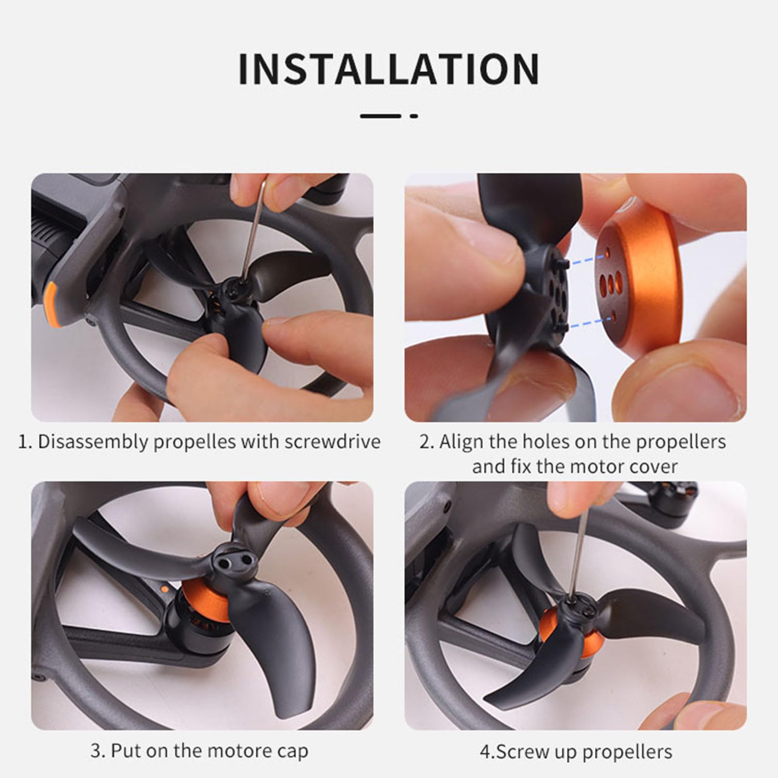 Avata 2 Aluminum Alloy Motor Covers,4pcs Motor Cover Caps Compatible for DJI Avata 2 Drone Accessories - Image 4