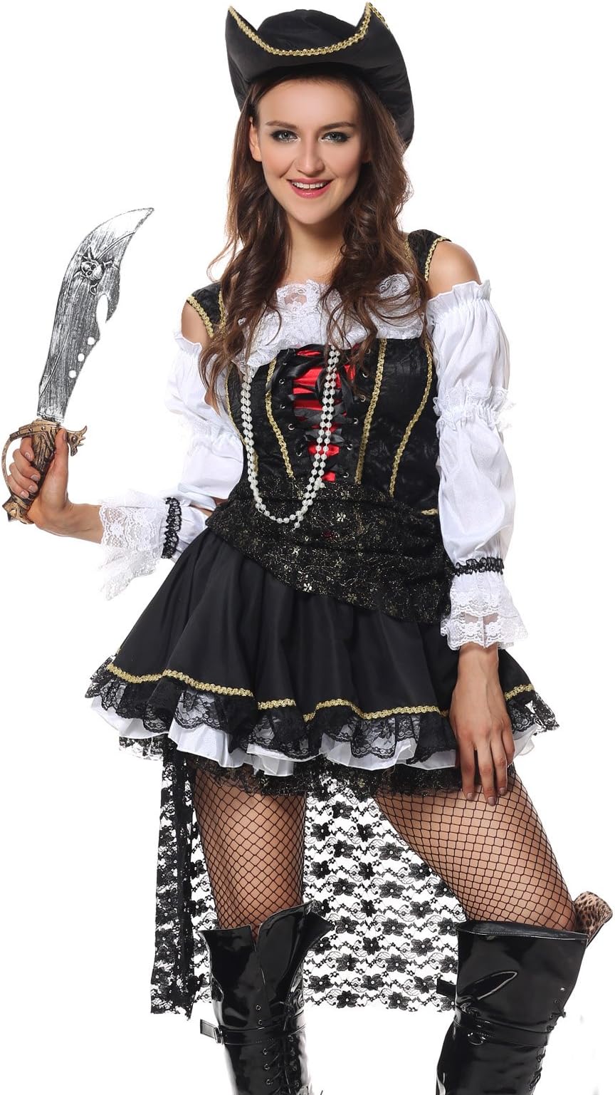 Women's Sexy Sultry Swashbuckler Halloween Pirate Theme Costume Dress