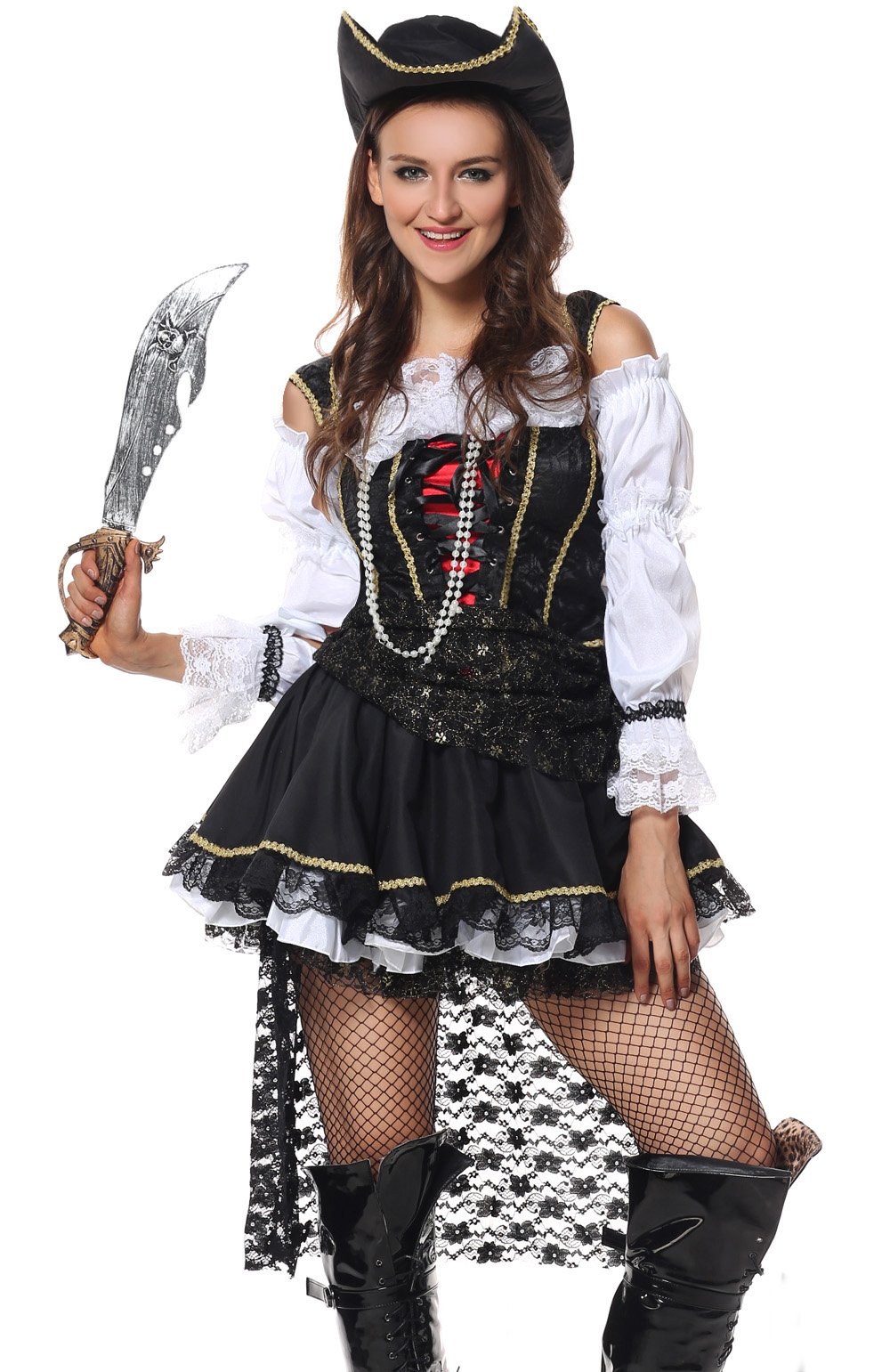 Women's Sexy Sultry Swashbuckler Halloween Pirate Theme Costume Dress