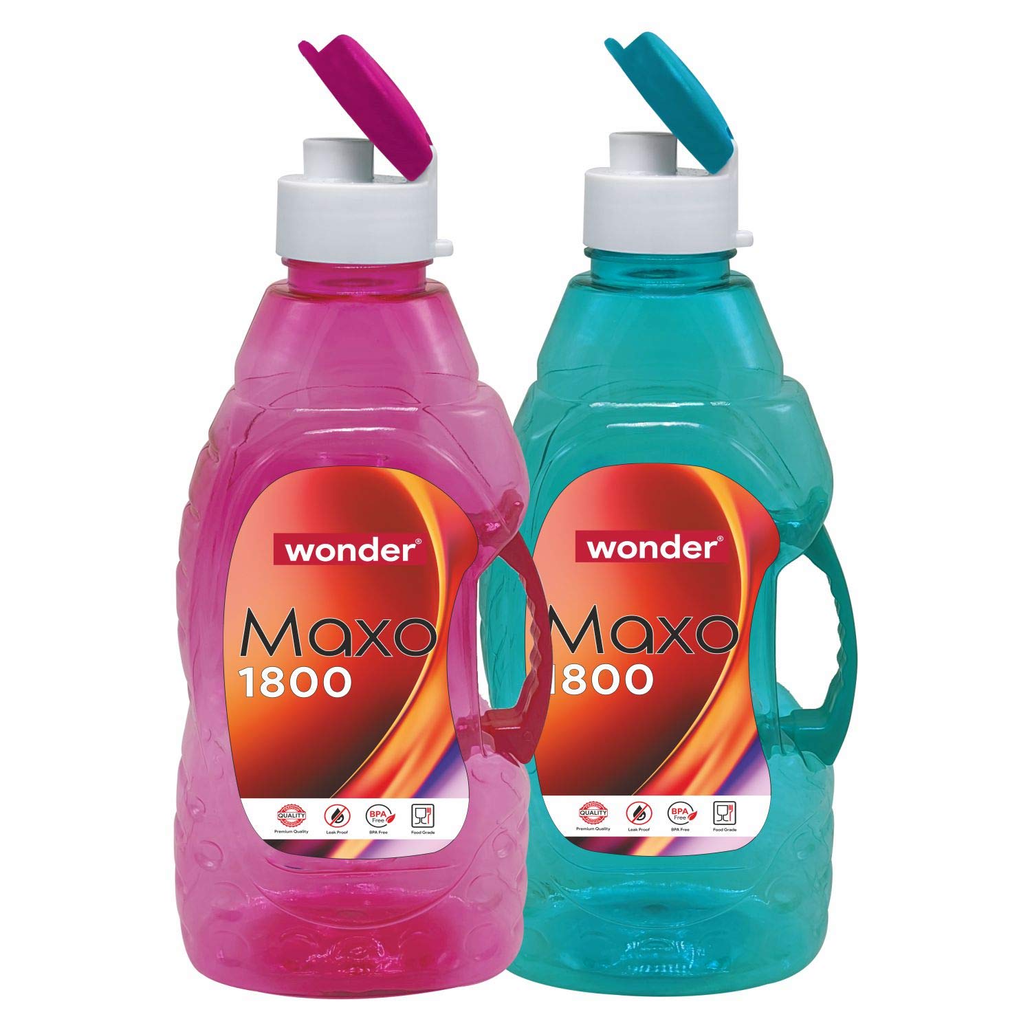 Wonder Homeware Maxo 1800 Fliptop Fridge Bottle Set, Mix Parent (2)