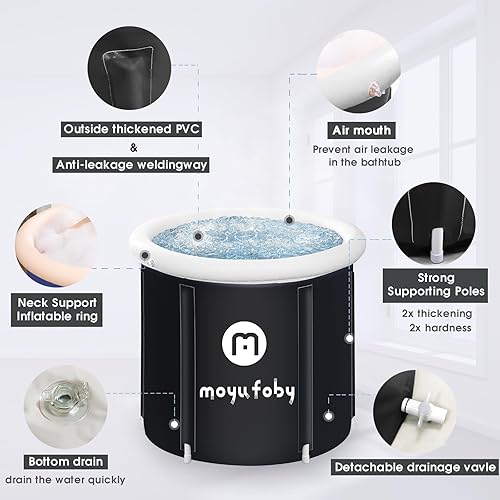 Miniatura 6 de Bañera de hielo para atletas, bañera de inmersión fría para bañera inflable al aire libre, bañera plegable para baño caliente, baño de hielo, bañera