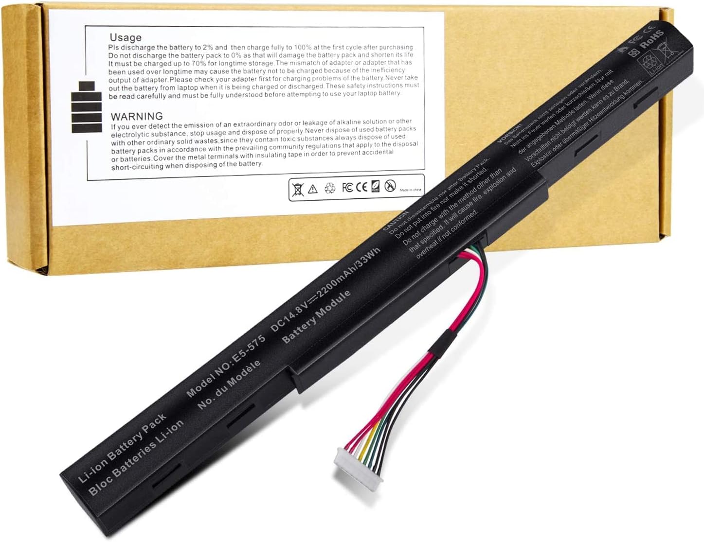 Batteria Per Acer Aspire AS16A5K - 14.8V 2600mAh Per E5-575, E5-774 E Altri Modelli