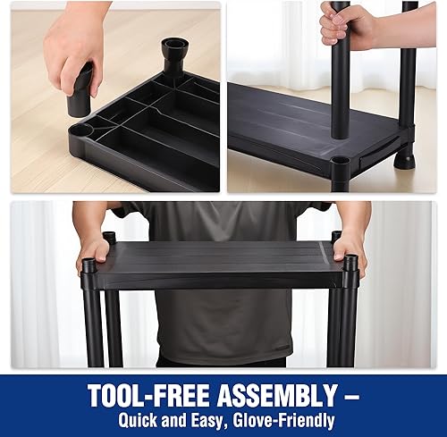 Miniatura 5 de WORKPRO Estantes de almacenamiento de plástico de 4 niveles, estantería de capacidad de 400 libras, 51.4 pulgadas de alto x 23.9 pulgadas de ancho x