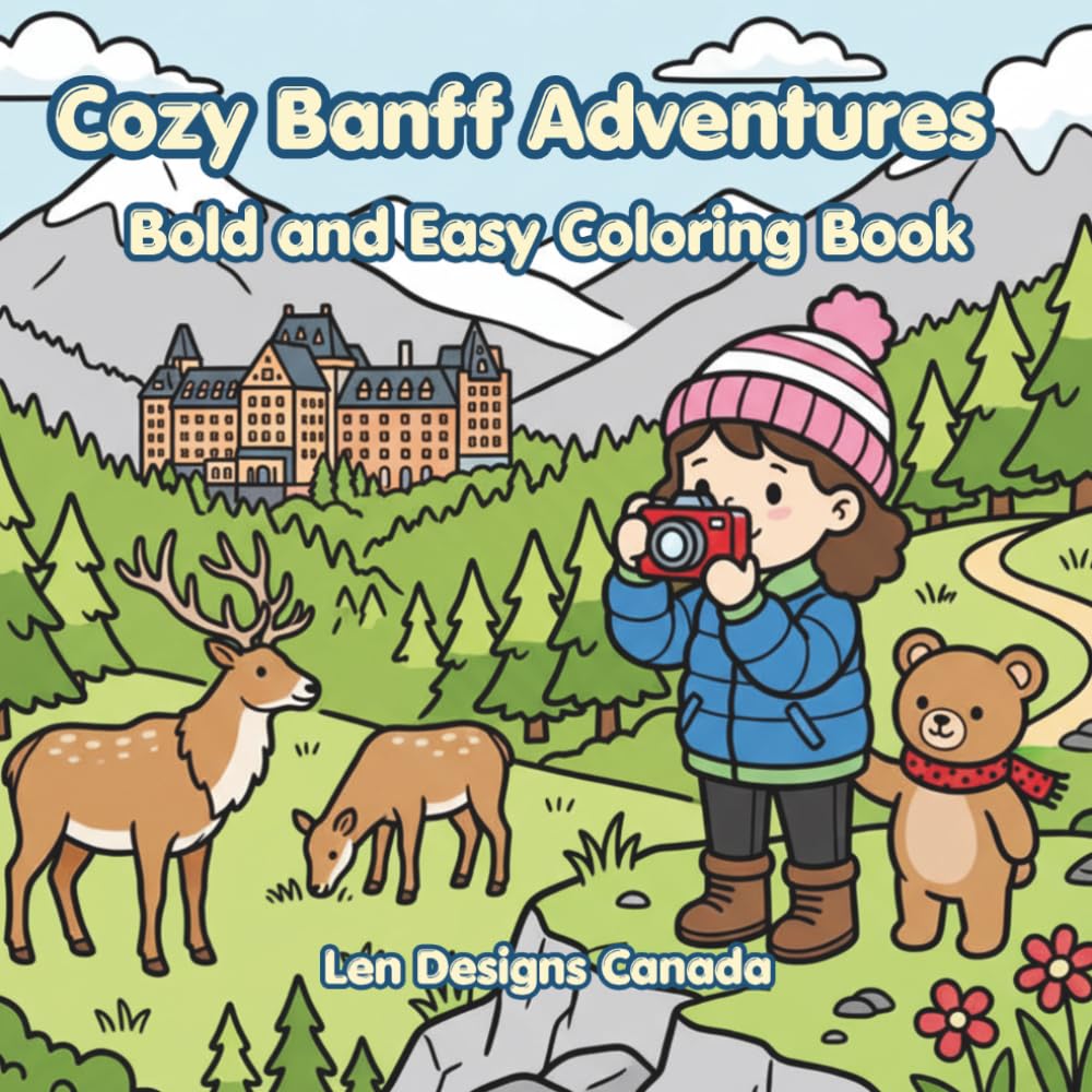 Cozy Banff Adventures: Bold and Easy Coloring Book