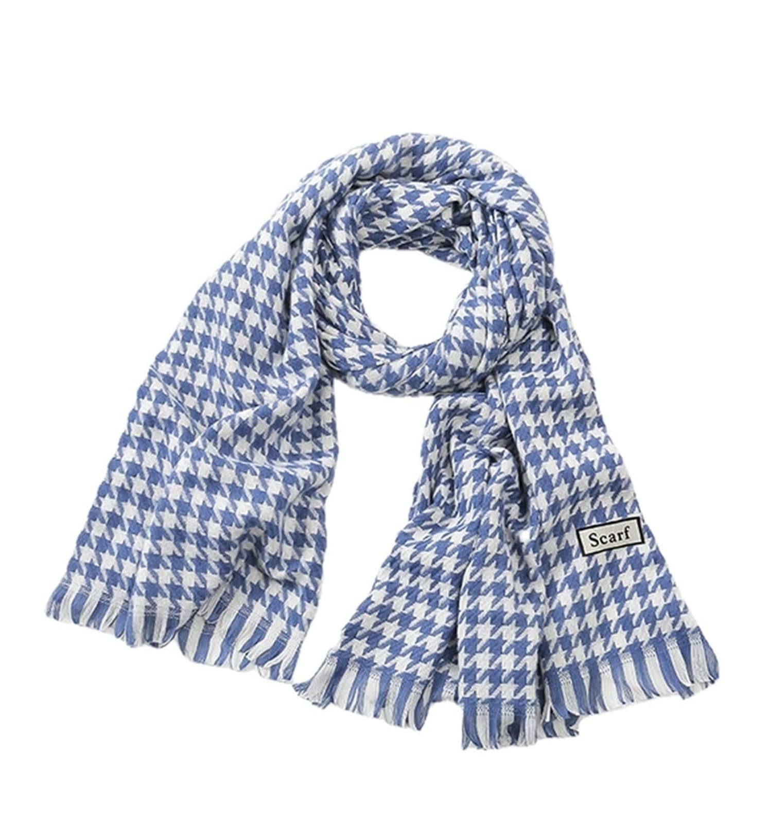 Szalik Lekki Damska Zimowa Imitacja Kaszmiru Szalik W Kratę Jesienny Wzór Houndstooth Szal Miękkie