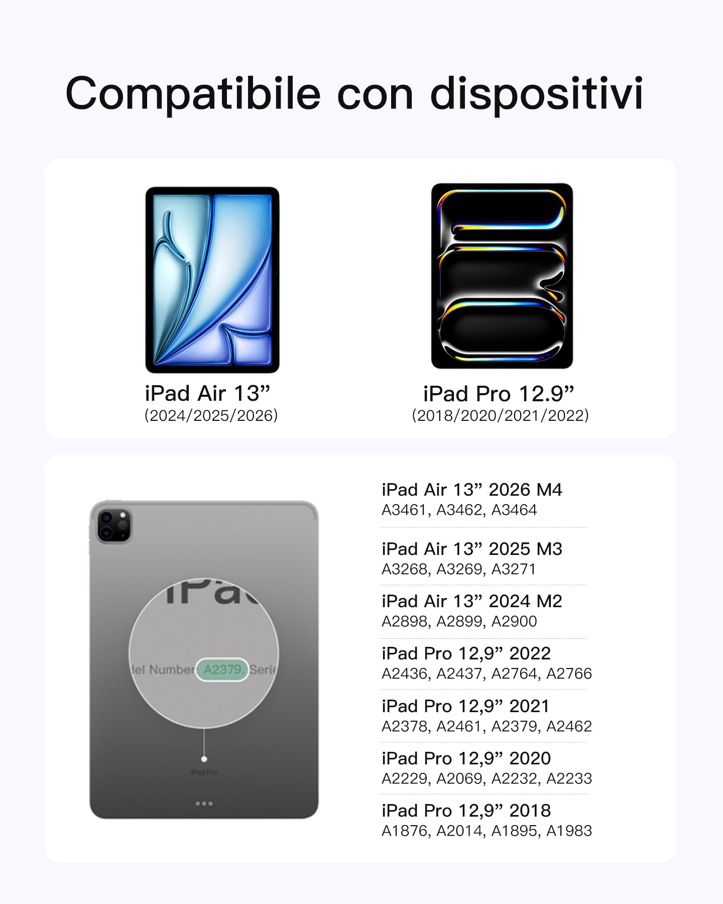 Inateck Custodia Tastiera iPad Air 13", Touchpad Gigante Alta Precisione