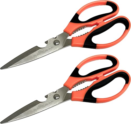 Miniatura 1 de Edward Tools Tijeras de utilidad resistentes  Cuchillas de acero inoxidable ultra afiladas de 0.079 in de grosor  Tijeras multiusos con abridor de