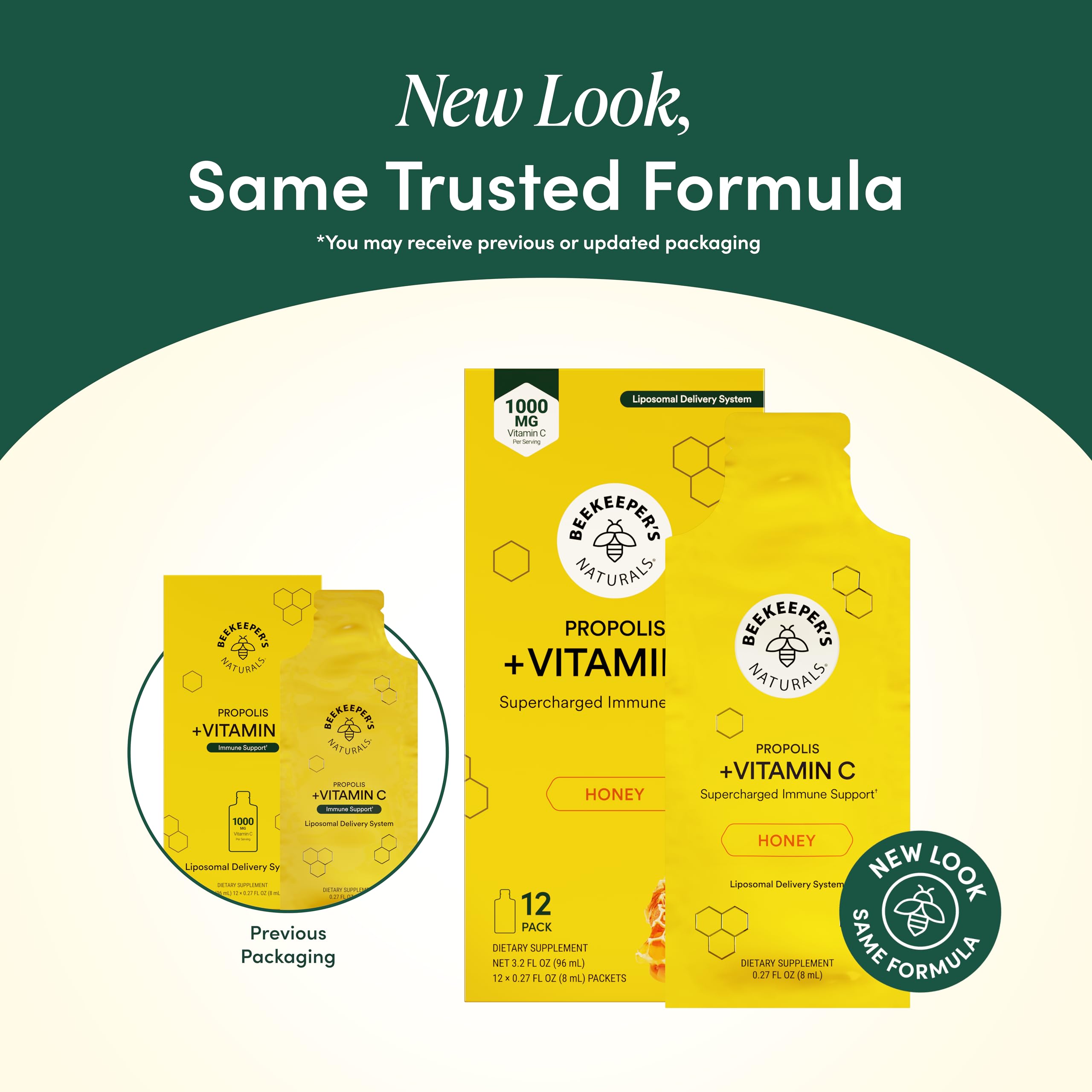 Beekeeper's Naturals Liposomal Vitamin C (1000mg) + Propolis Packets, 12 Ct — Amazon image 8