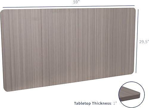 Vista 38 de VIVO DESK-TOP60-30W - Mesa universal de 60 x 30 pulgadas para marcos de escritorio estándar y sentados a pie, altura ajustable, escritorio blanco