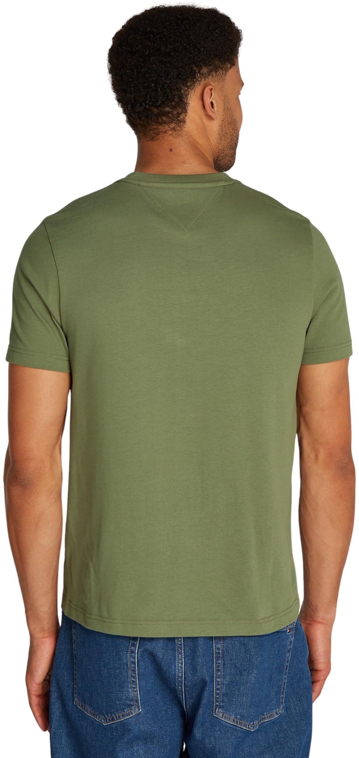 Tommy Hilfiger Herren T-Shirt Kurzarm Box aus Baumwolle, Grün (Battle Green), XXL – Ansicht 2