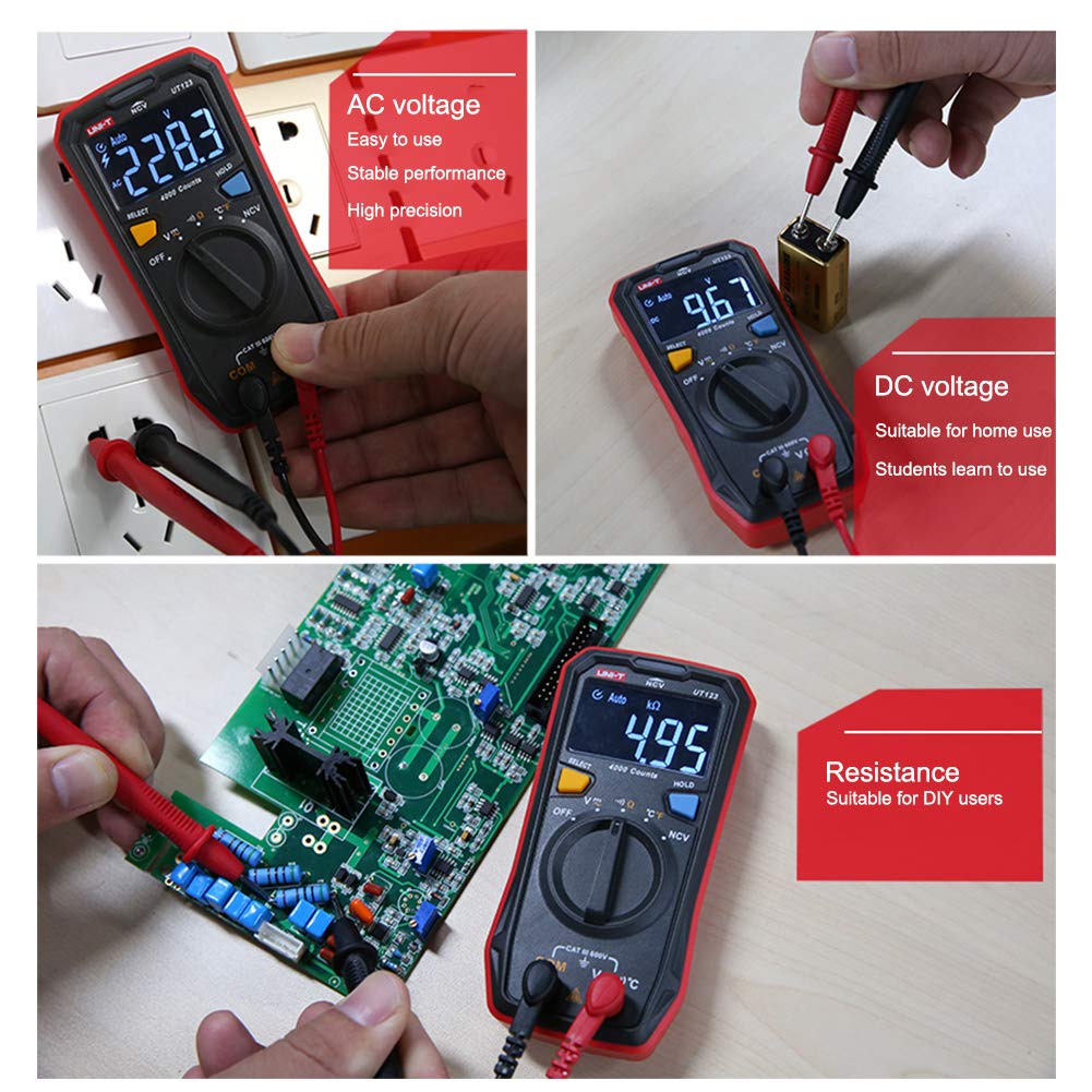 Multimeter UT123 tragbares digitales Multimeter EBTN Bildschirm Auto Range Spannungsprüfer