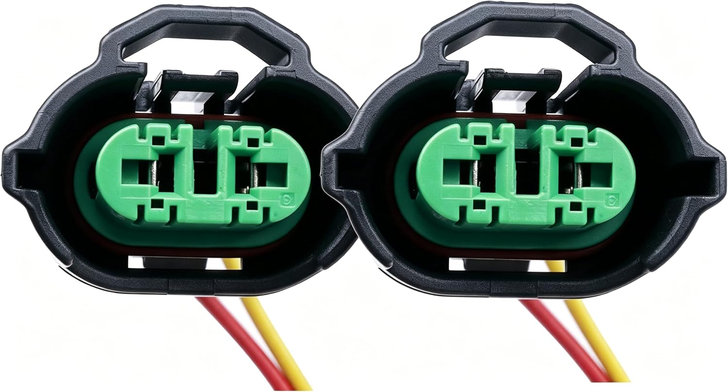 HiSport 2PCS H8 H9 H11 880 881 Female Adapter Wire Connector Headlight Fog Light Wiring Harness Retrofit Pigtail Compatible with Toyota GMC Chevy Honda Jeep Ford Dodge Bulb LED Headlamp