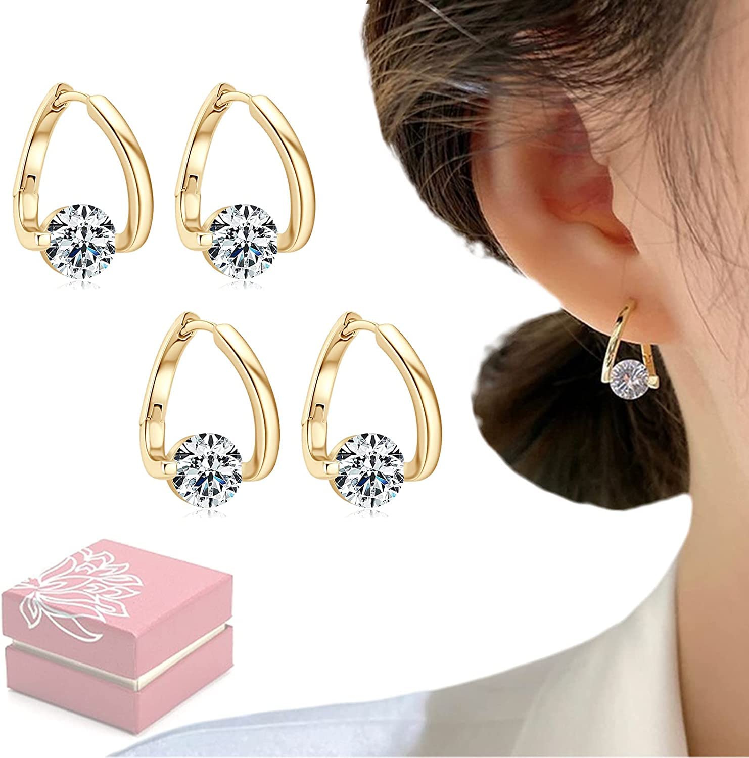 Exqst Women's Gold Flysmus Halolux Lymphvity Germanium Earrings Atheniz Weight Loss Lymphvity Earrings