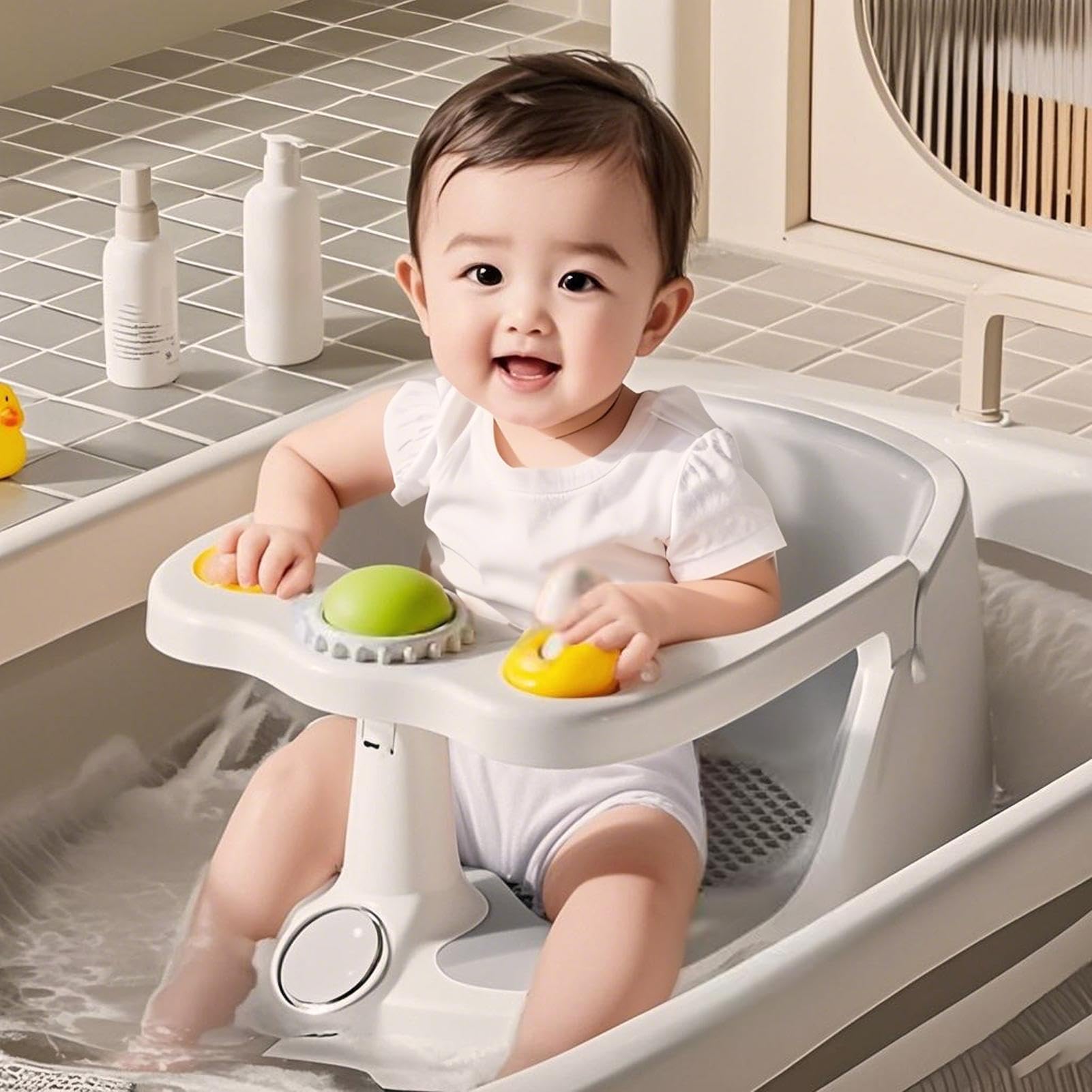 Babybadsitz, Badeblatt für Baby - Saugnapfbadewanne für sitzende Baby Babybad Sitz Baby Bad Sitz Baby Bad Sitz Baby Badewanne
