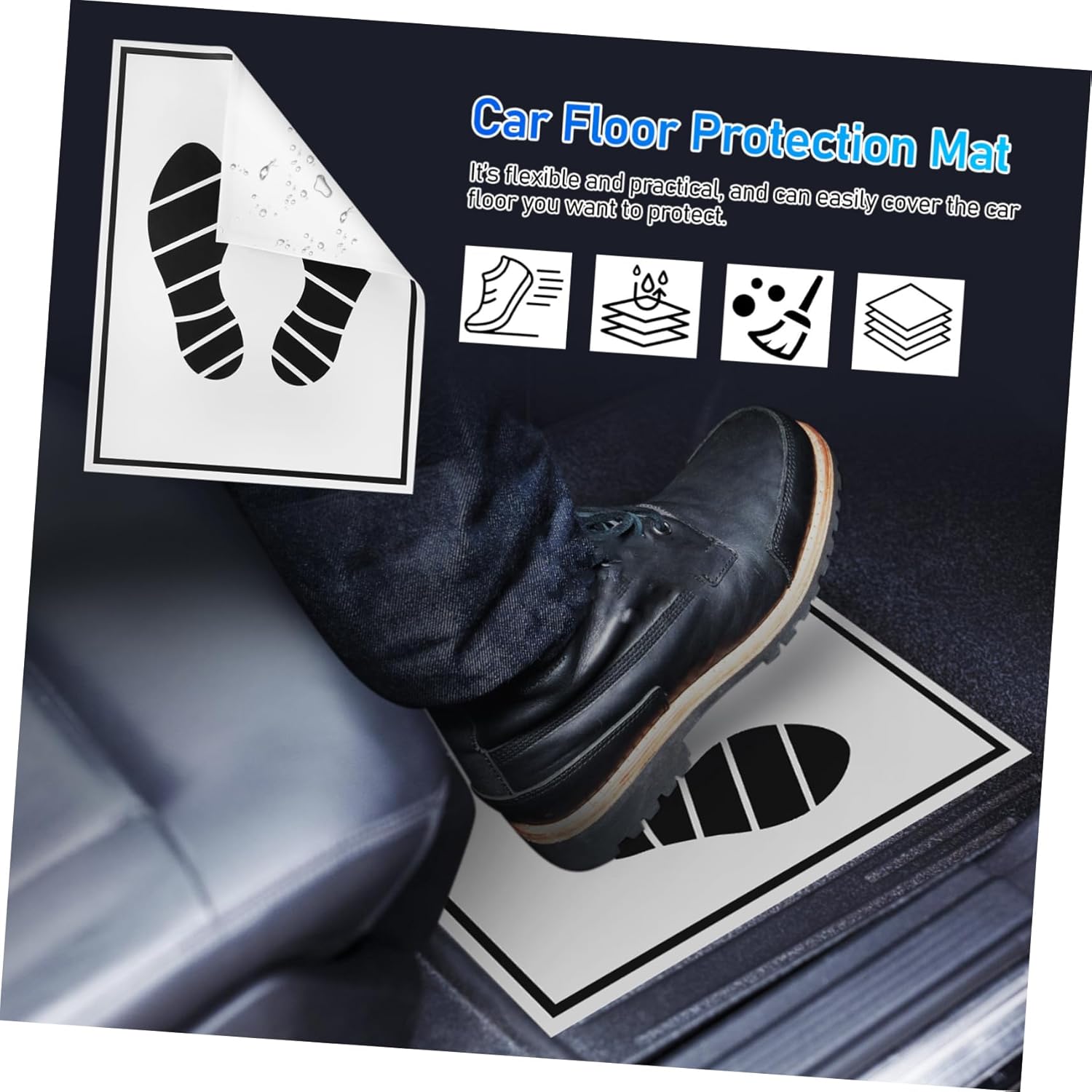 50Pcs Disposable Paper Foot Mats for Vehicles Durable Car Floor Pads Practical Paper Mats to Keep Your Car Clean