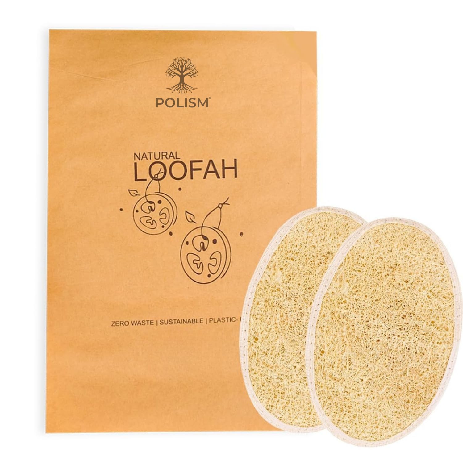 Polism Eco-Friendly Natural Loofah Scrubber – Organic Body Exfoliator for Shower & Bath – Deep Cleansing, Skin Polishing & Cell Renewal – Reusable & Biodegradable (Pack-10)-image-44