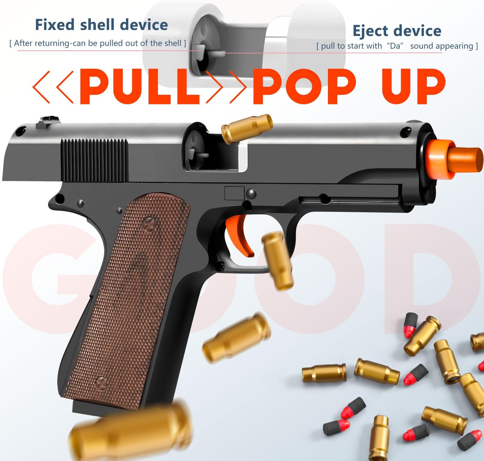 Serfiman Soft Bullet Foam Blasters Shell ejecting eva Ball Pistol Realistic T...
