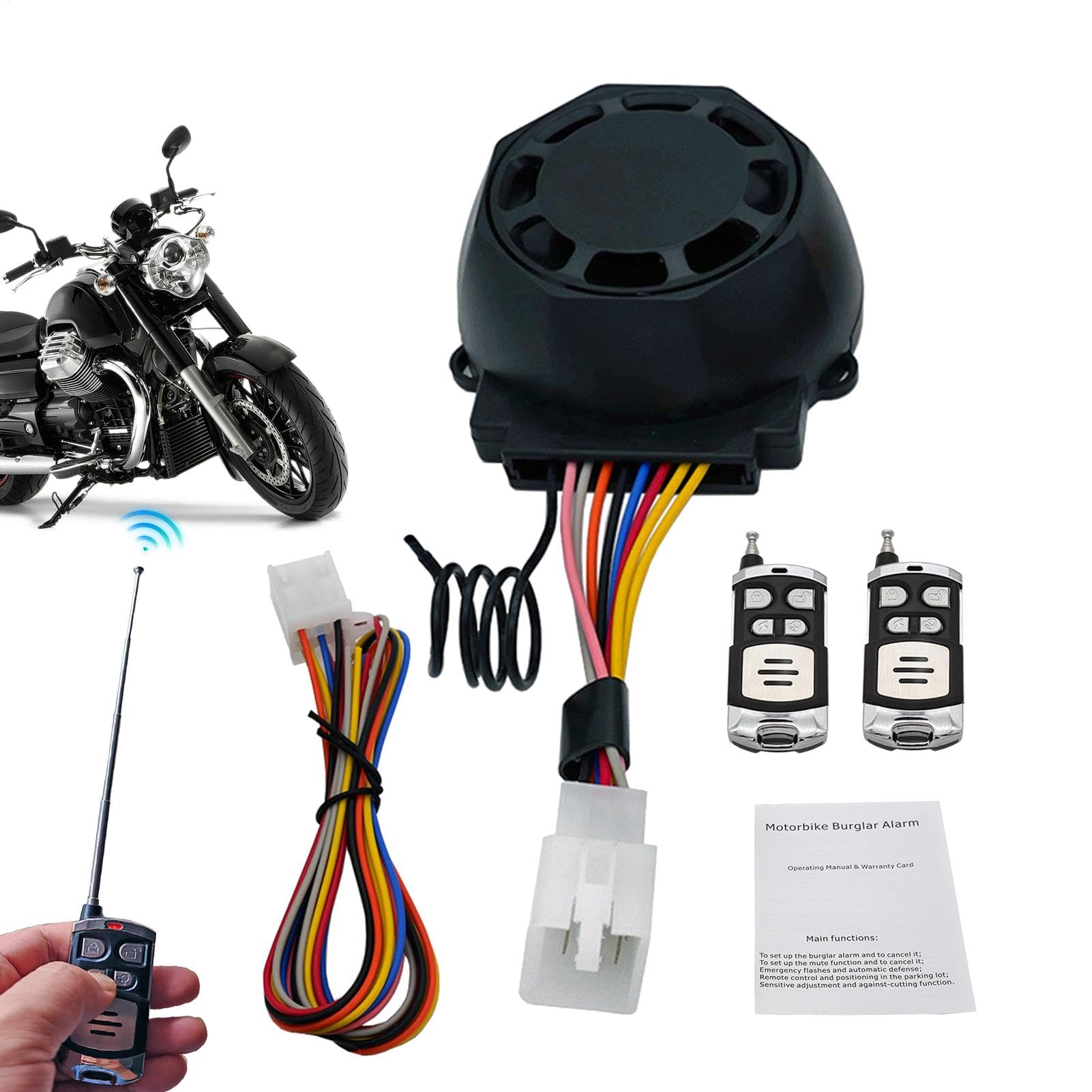 Allarme per monopattino, allarme di sicurezza, impermeabile | Antifurto con telecomando, accessorio di allarme e sicurezza per moto, scooter, biciclette