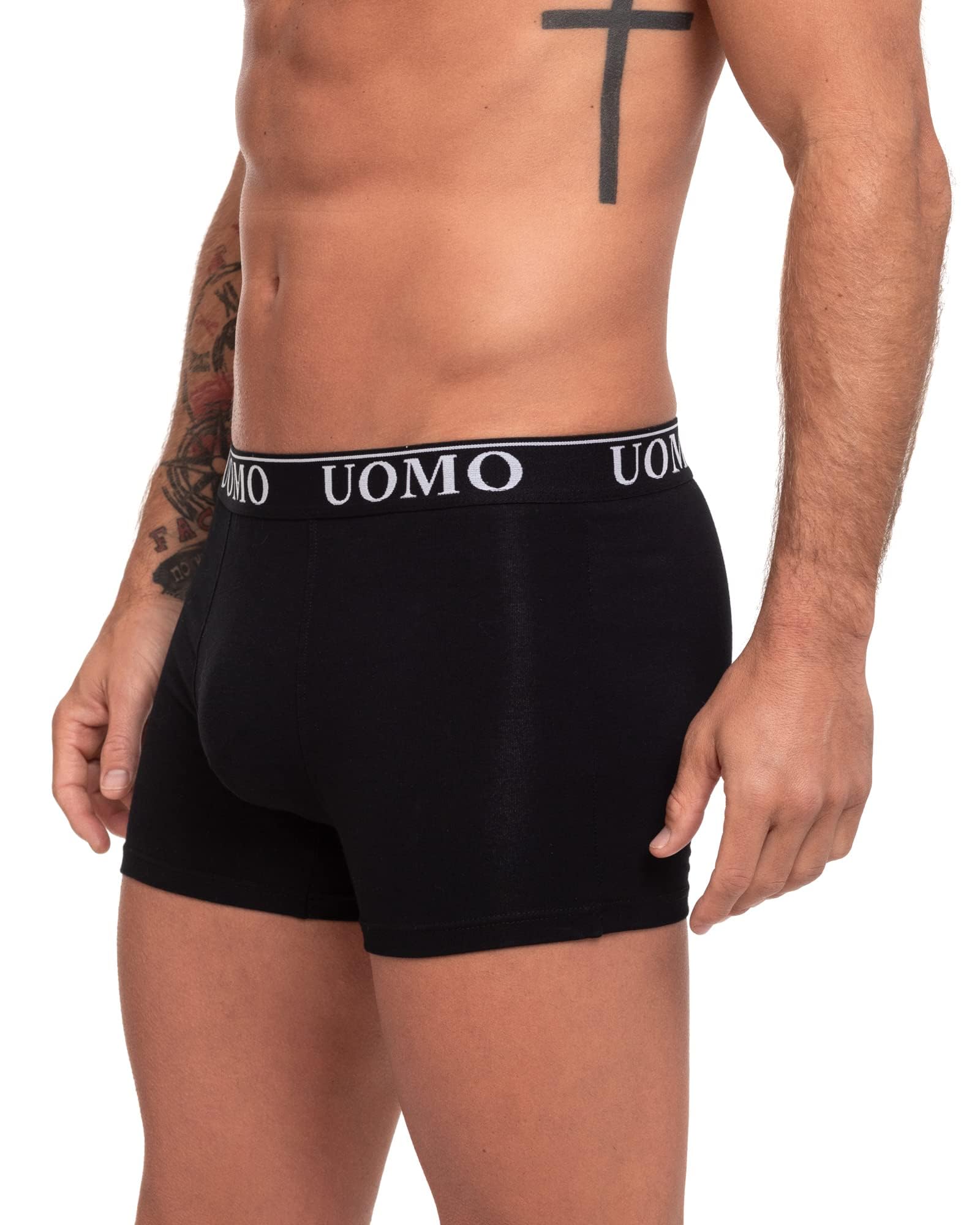 Caleçon en Coton Basique Noir, Confortable et Doux. Collection Uomo