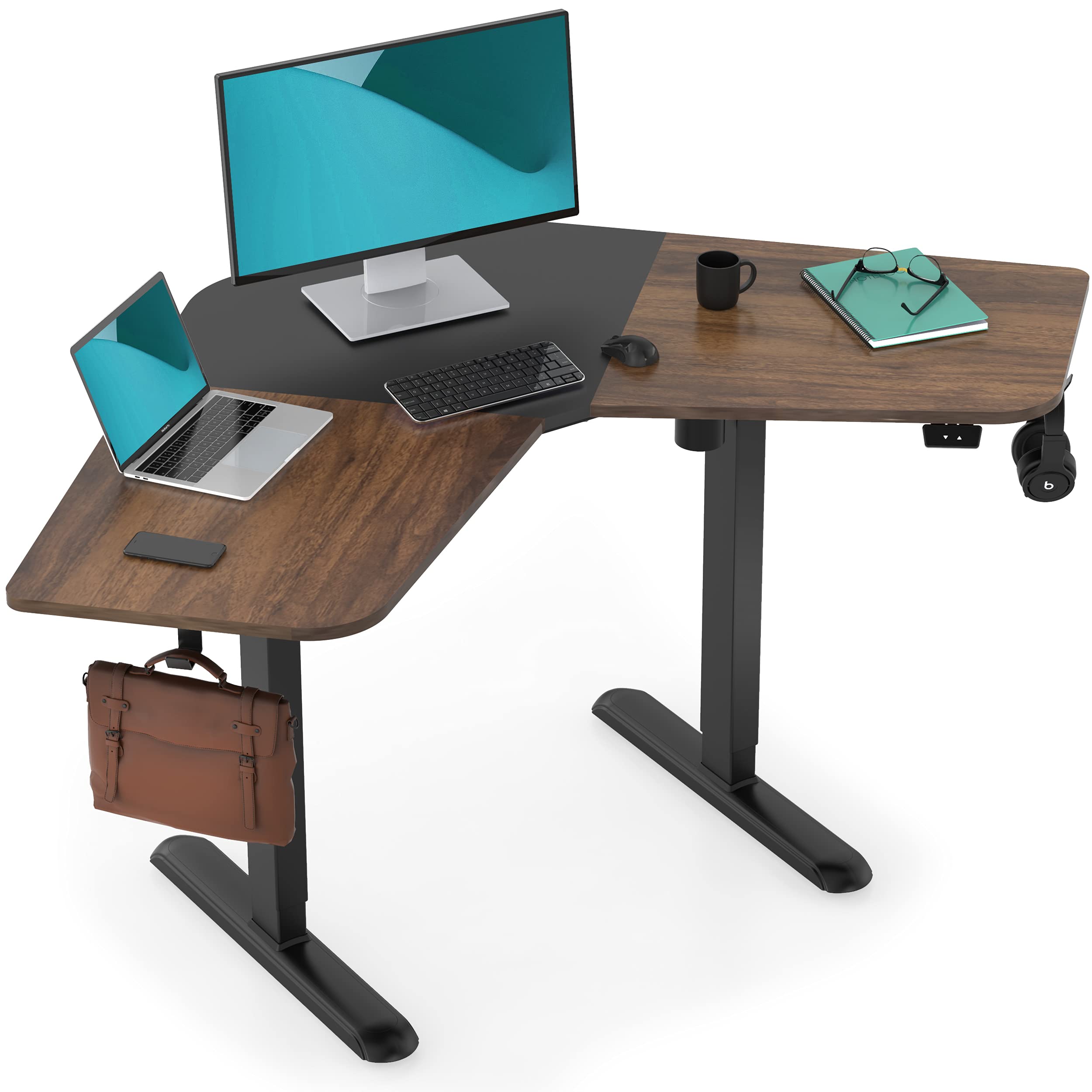 FITUEYES L Shaped Electric Height Adjustable Standing Desk 48 Inches