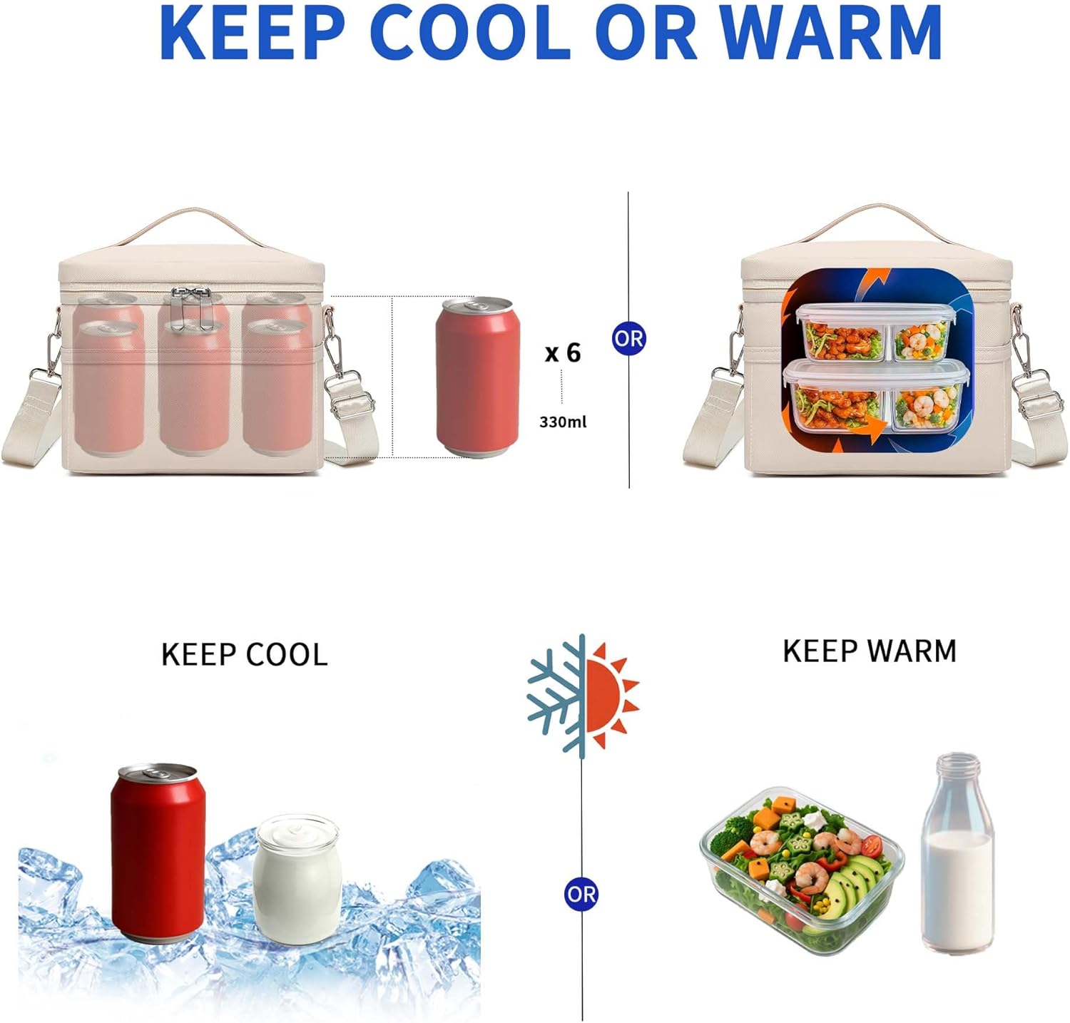 Insulated Lunch Bag for Women Adult Lunch Box Lightweight Waterproof Lunchbox Soft Cooler Reusable Lunch Bags for Work - Image 2