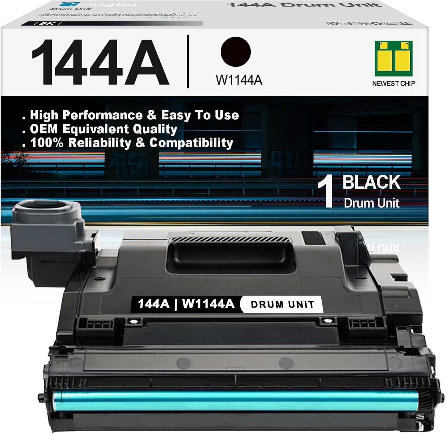 144A Black Imaging Drum Unit (1 Pack) Compatible 144A Drum Unit Replacement for HP 144A W1144A Drum Neverstop Laser 1000n 1000nw MFP 1200n 1201n 1005n 1200nw 1202w 1202nw Printers