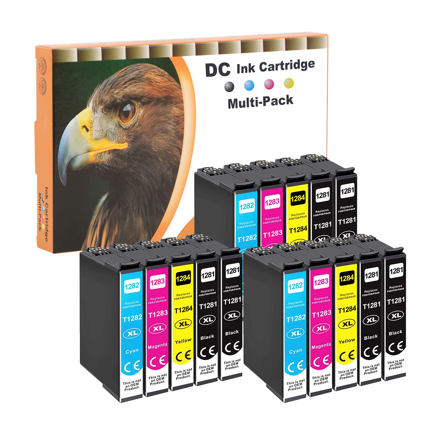 D&C 15x Compatible Ink Cartridge Replacement for Epson T1285 - T1281 T1282 T1283 T1284 for Epson Stylus S22 SX125 SX130 SX230 SX235 W SX420 W SX425W SX430W SX435 W SX438W SX440 W SX445W BX305F