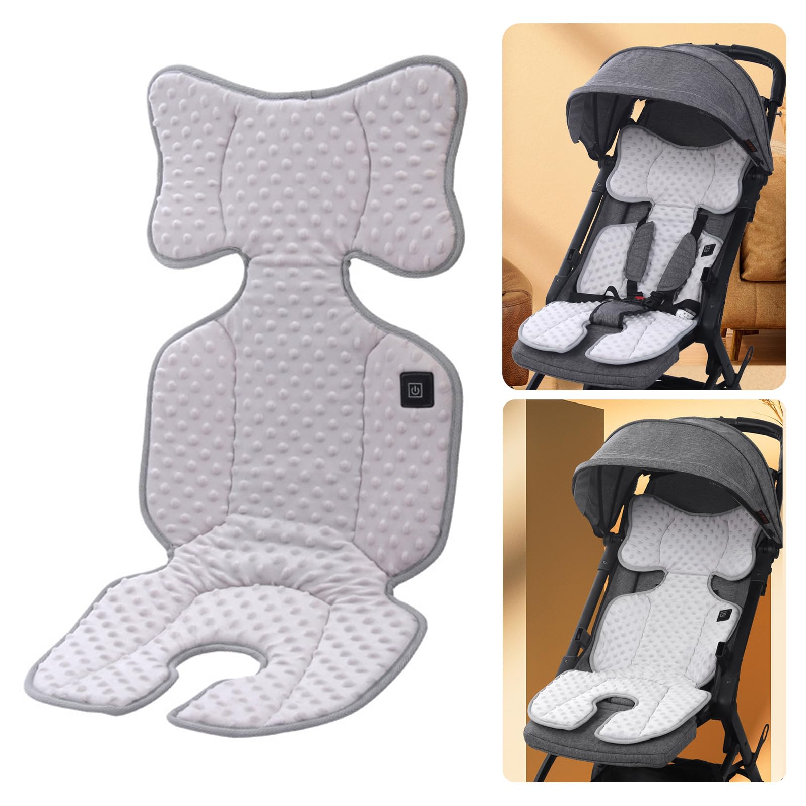 USB Heated Baby Strollers Cushions Polyester 14x31inch Providing Winter Warmth Rapid Heating Dotted Pattern for Outdoor