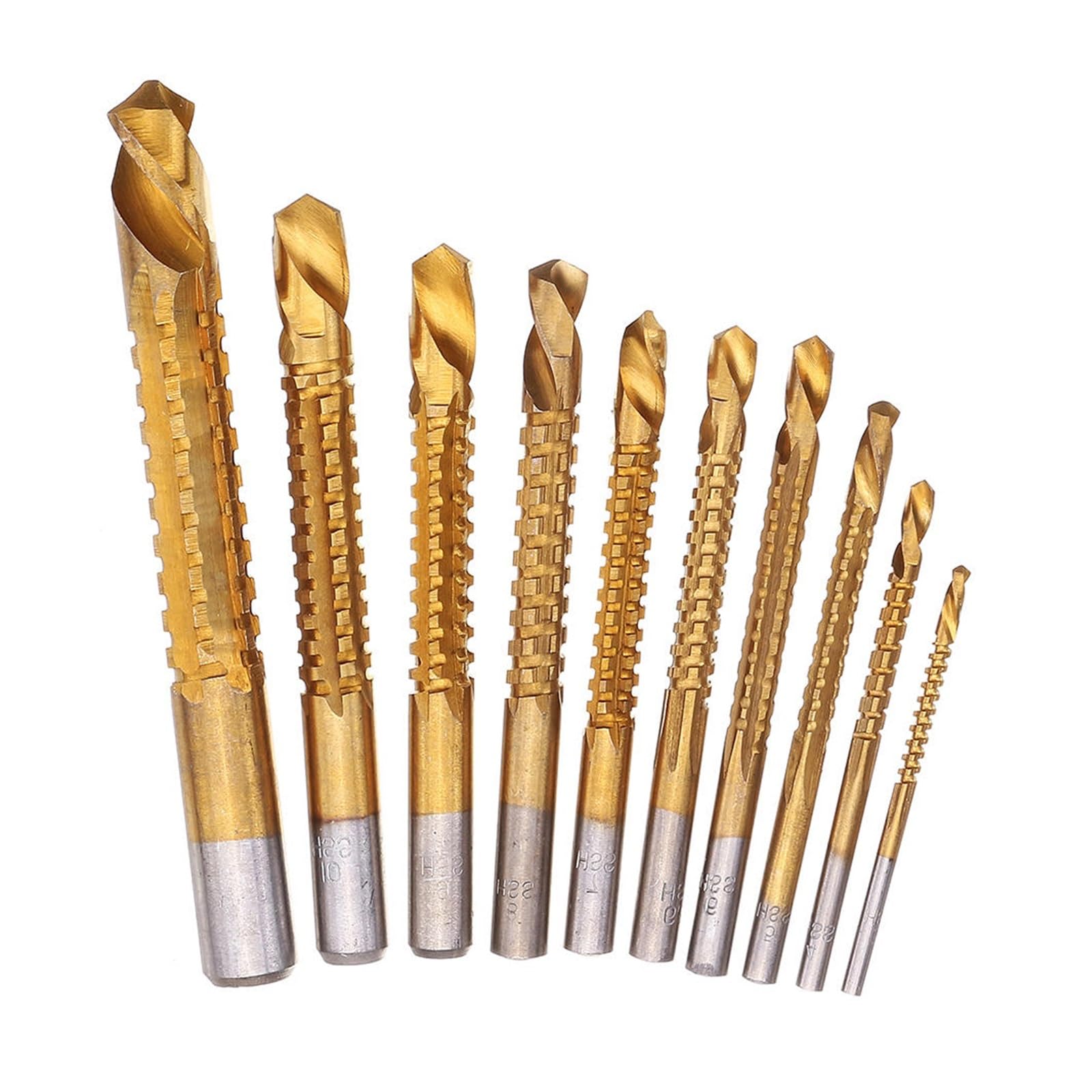 10 szt. 3-13mm zestaw wierteł spiralnych z powłoką HSS wiertło do rowków do cięcia drewna i metalu
