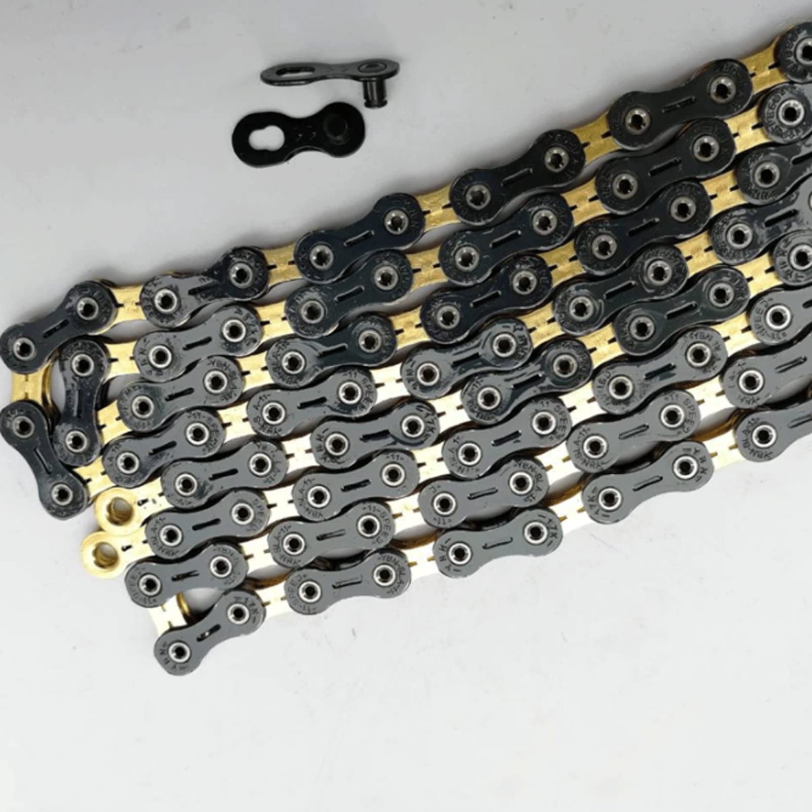 Fahrradkette aus schwarzer, goldener Legierung, robust, wasserdicht, rostfrei, geeignet for 11-Gang-Mountain-Rennräder
