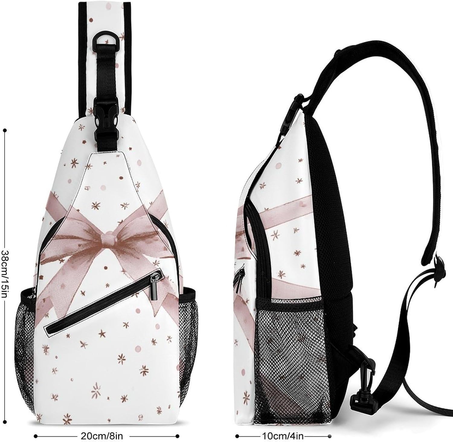 Bow Tie Sling Crossbody Bag Lightweight Chest Shoulder Backpack for Outdoor Sports