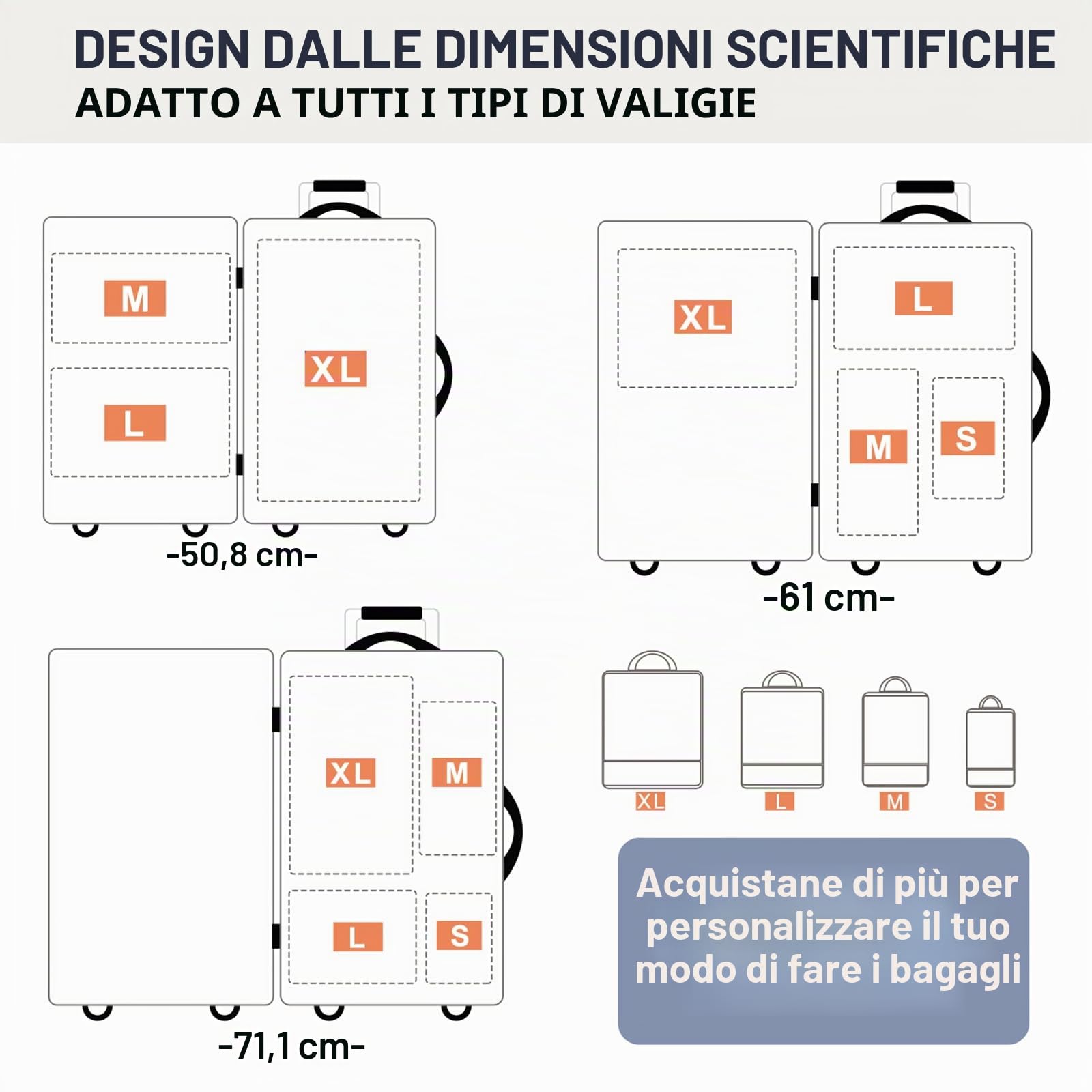 Cubi da viaggio compressibili, set di 4 organizer per valigie, organizer estensibile per valigie, organizer per valigie, cubi da viaggio per viaggi o per riporre oggetti a casa, Nero