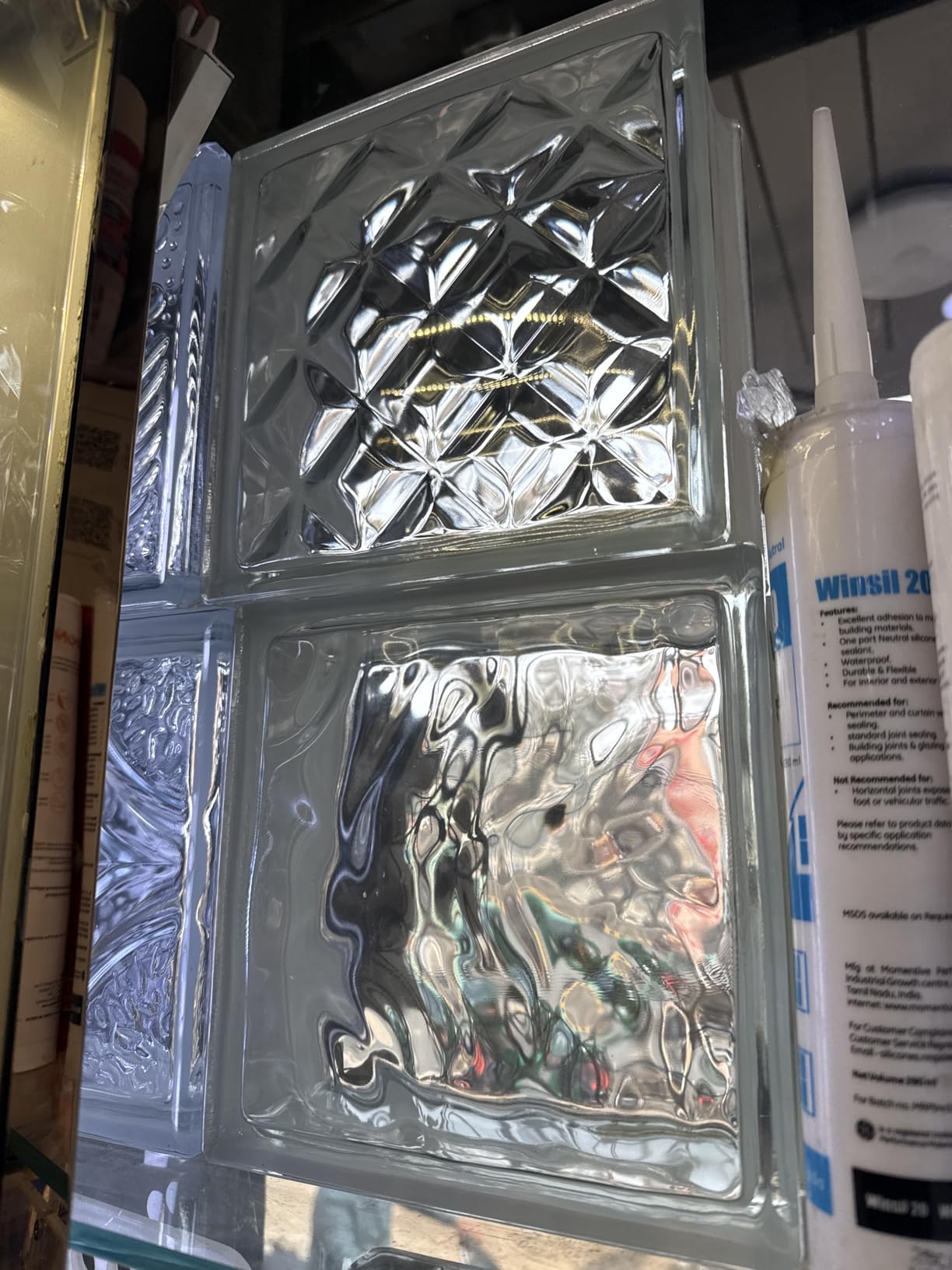 Decorative Glass Block, Clear Square Wave Pattern, Recyclable ...