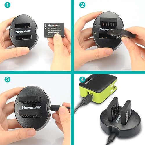 Miniatura 6 de EN-EL12 Newmowa - Batería de repuesto (paquete de 2) y cargador USB dual para Nikon EN-EL12 y Nikon Coolpix AW100 AW100s AW110 AW110s AW120 P330