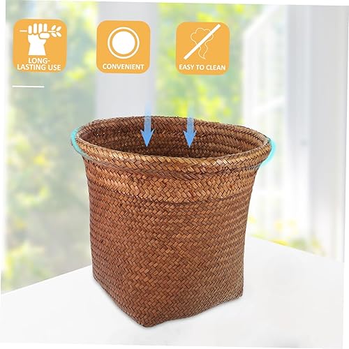 Miniatura 8 de SAFIGLE Cubo de basura pequeño para basura, cesta de basura tejida para el hogar, oficina, baño, cocina, debajo del escritorio, 262833CM
