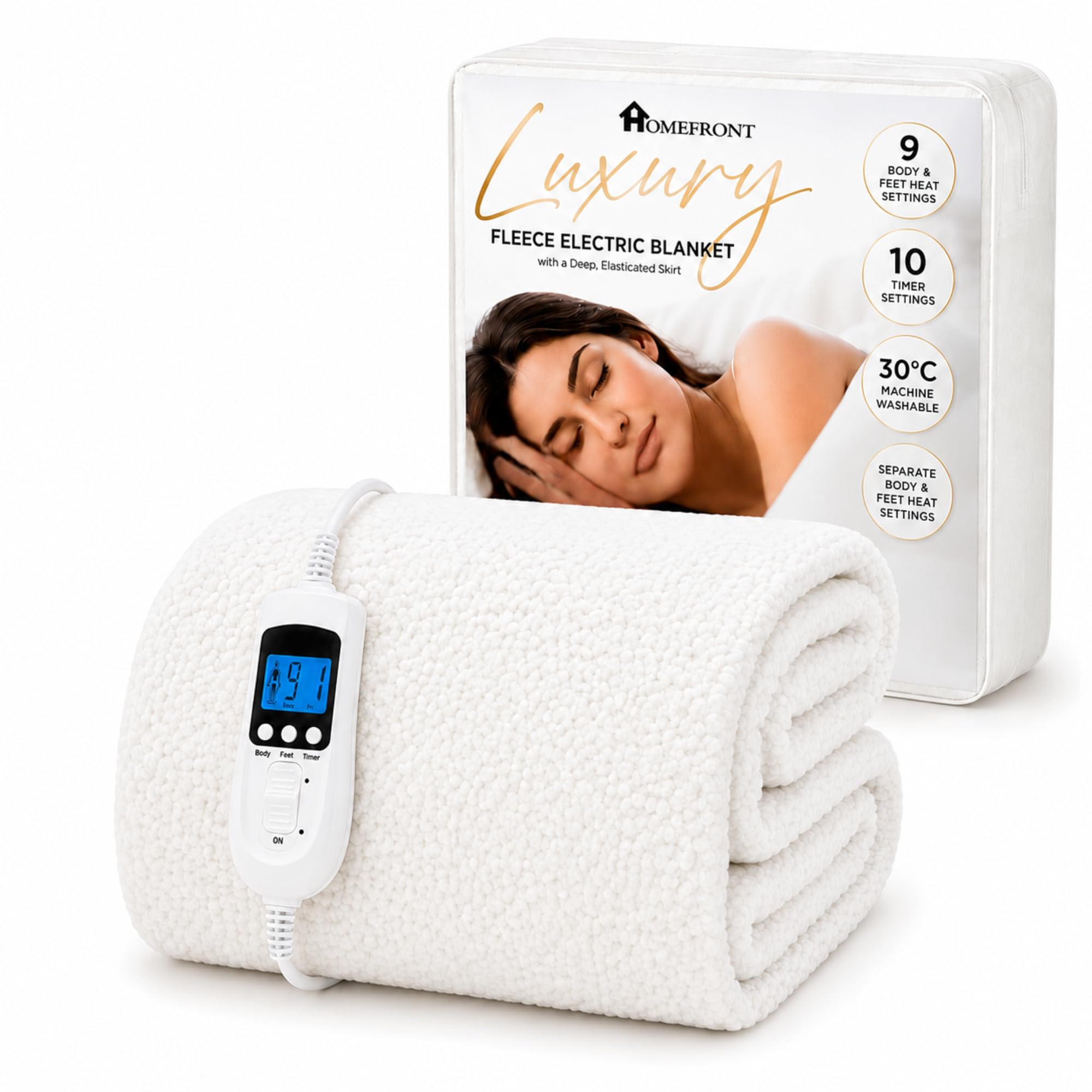 Homefront Single Fleece Electric Blanket 107 x 203cm