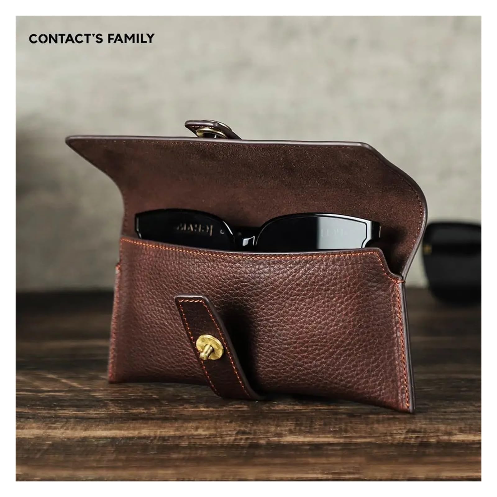 Funda Gafas Cuero Funda de cuero Retro hecha a mano for gafas, bolsa almacenamiento, caja protectora for, soporte for, 1 unidad