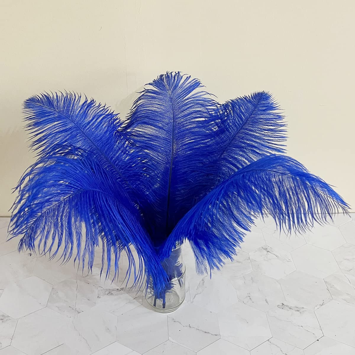 10pcs Large Royal Blue Ostrich Feathers 16-18 inch Fluffy Feather for Crafts Home Party Decoration Wedding Centerpieces Clothes Vase Decor