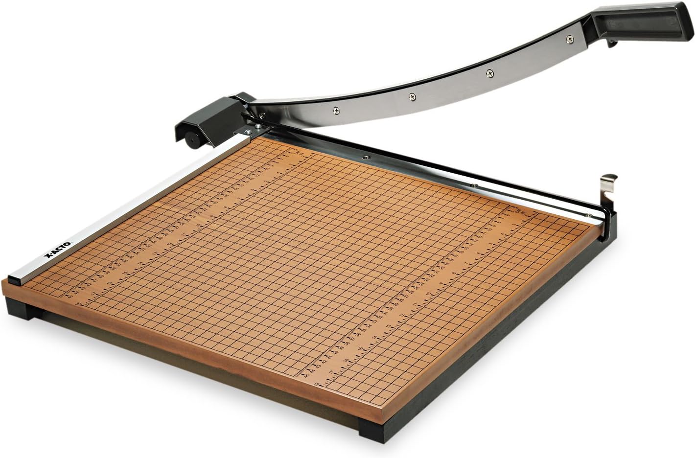 X-ACTO Square Commercial Grade Wood Base Guillotine Trimmer, 15 Sheets, 18" Cut Length, 18 X 18