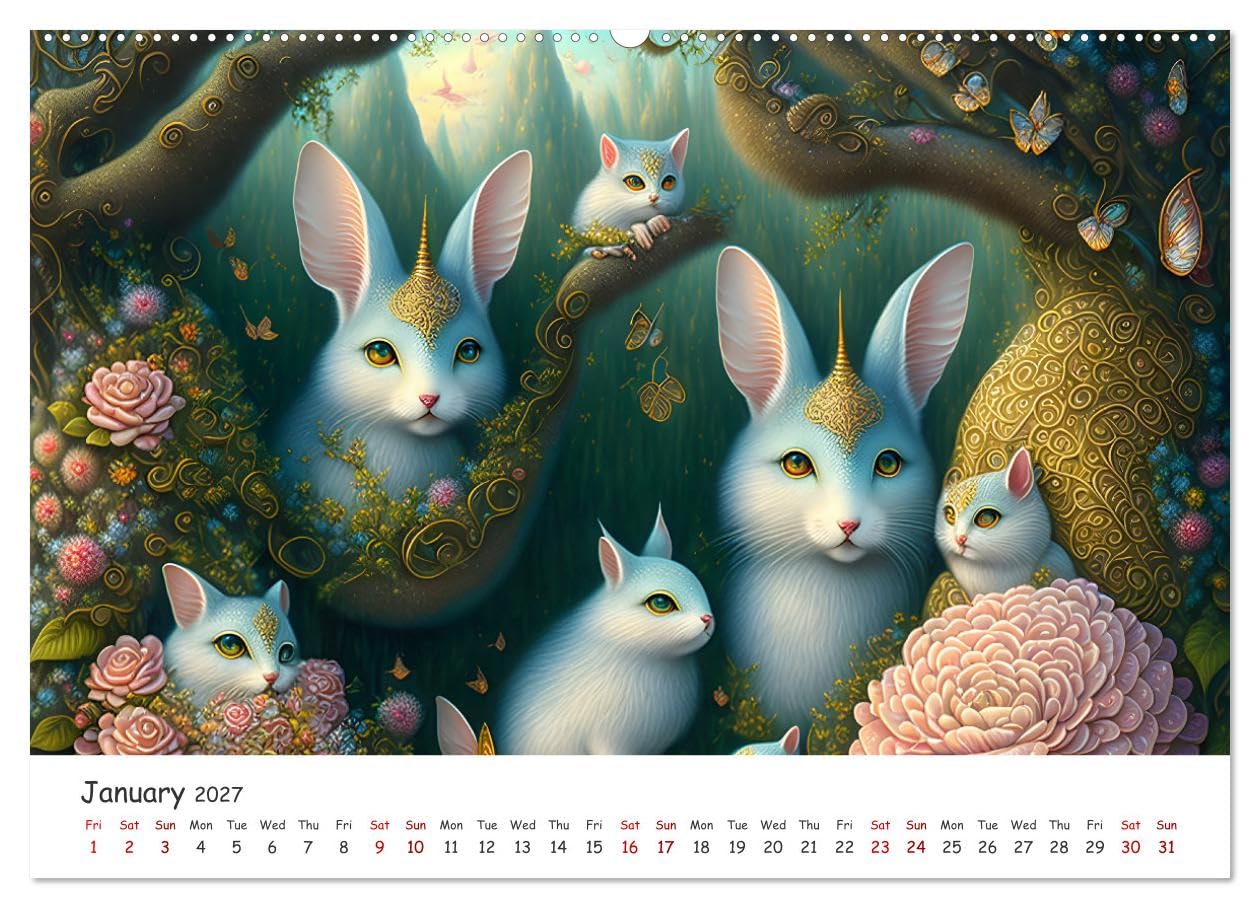 Fabulous creatures - In the land of mythical creatures (Wall Calendar 2027 DIN A2 landscape), CALVENDO 12 Month Wall Calendar: Fabulous animals from the land of fantasy
