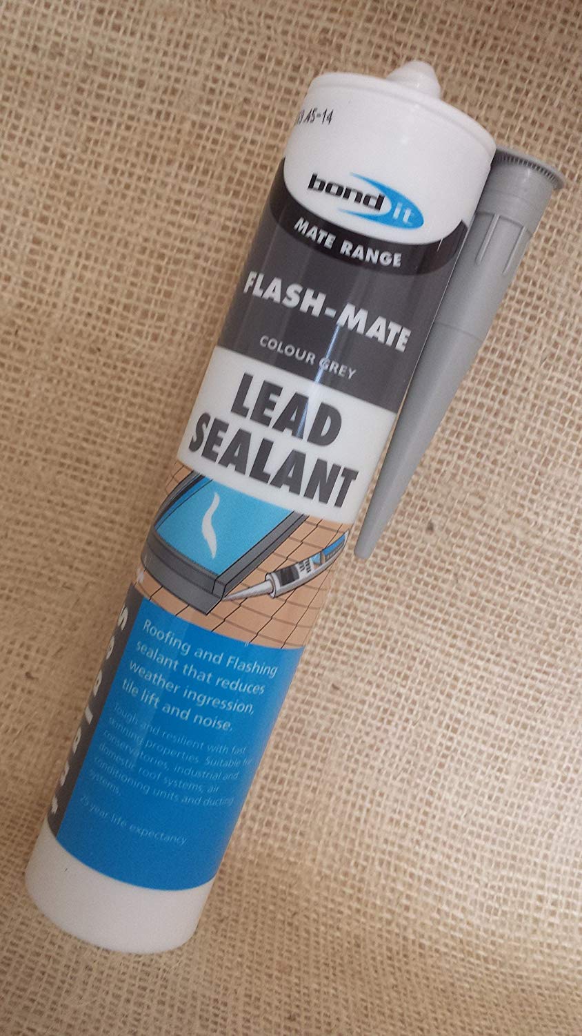 4 x Bond-It Flash-Mate Grey Flashing Silicone Lead Sealant EU3 - seals and repairs lead, leaks and flashing - saves using mortar on lead flashings.