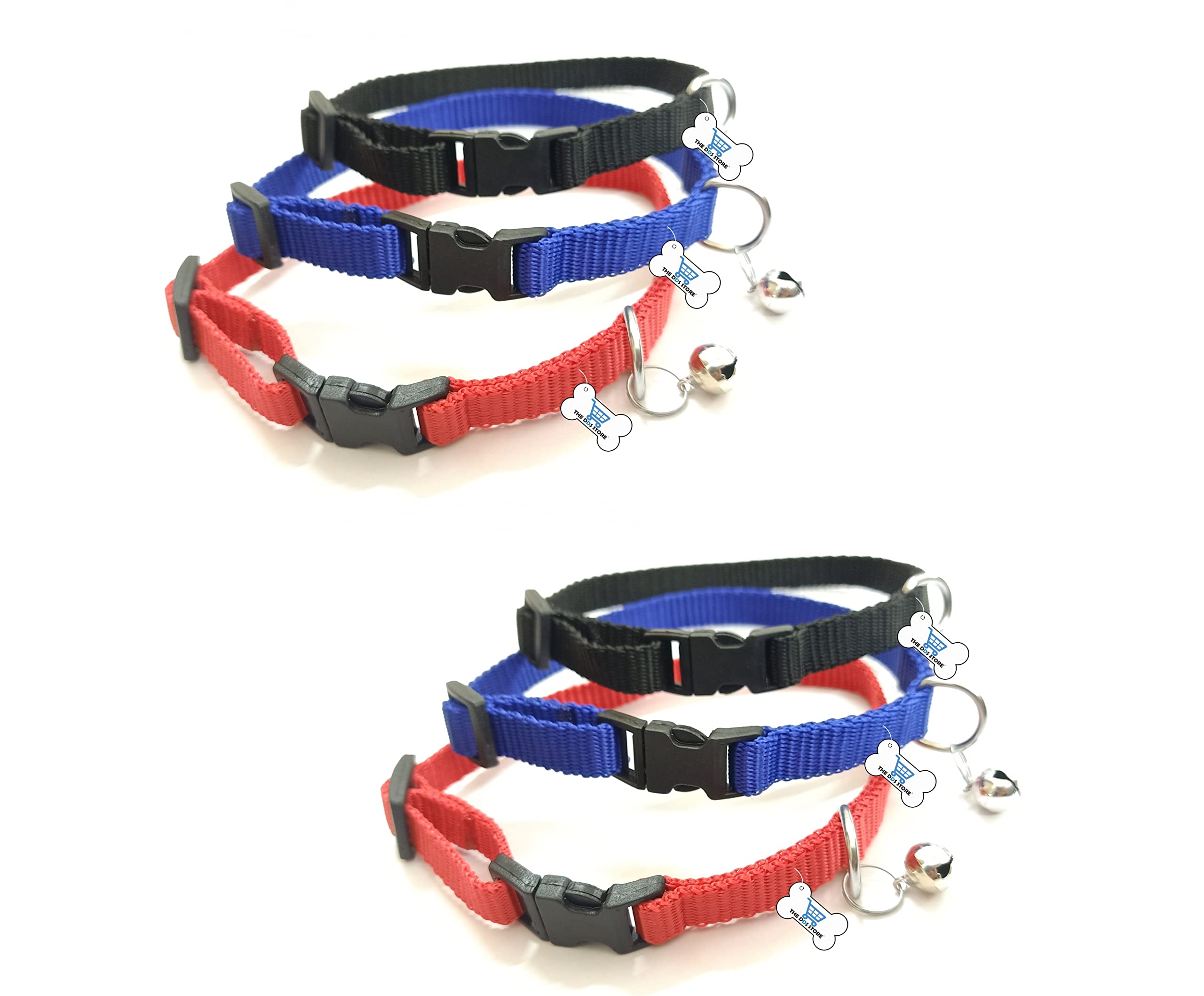 THE DDS STORE 6.Pcs Dog & Cat 10mm Cute Nylon Adjustable Collar with Bell for Small Medium Dog Plain Dog & Cat Collar Charm-Color May Vary (B0BQFC6X7P) Amazon Price History, Amazon Price Tracker