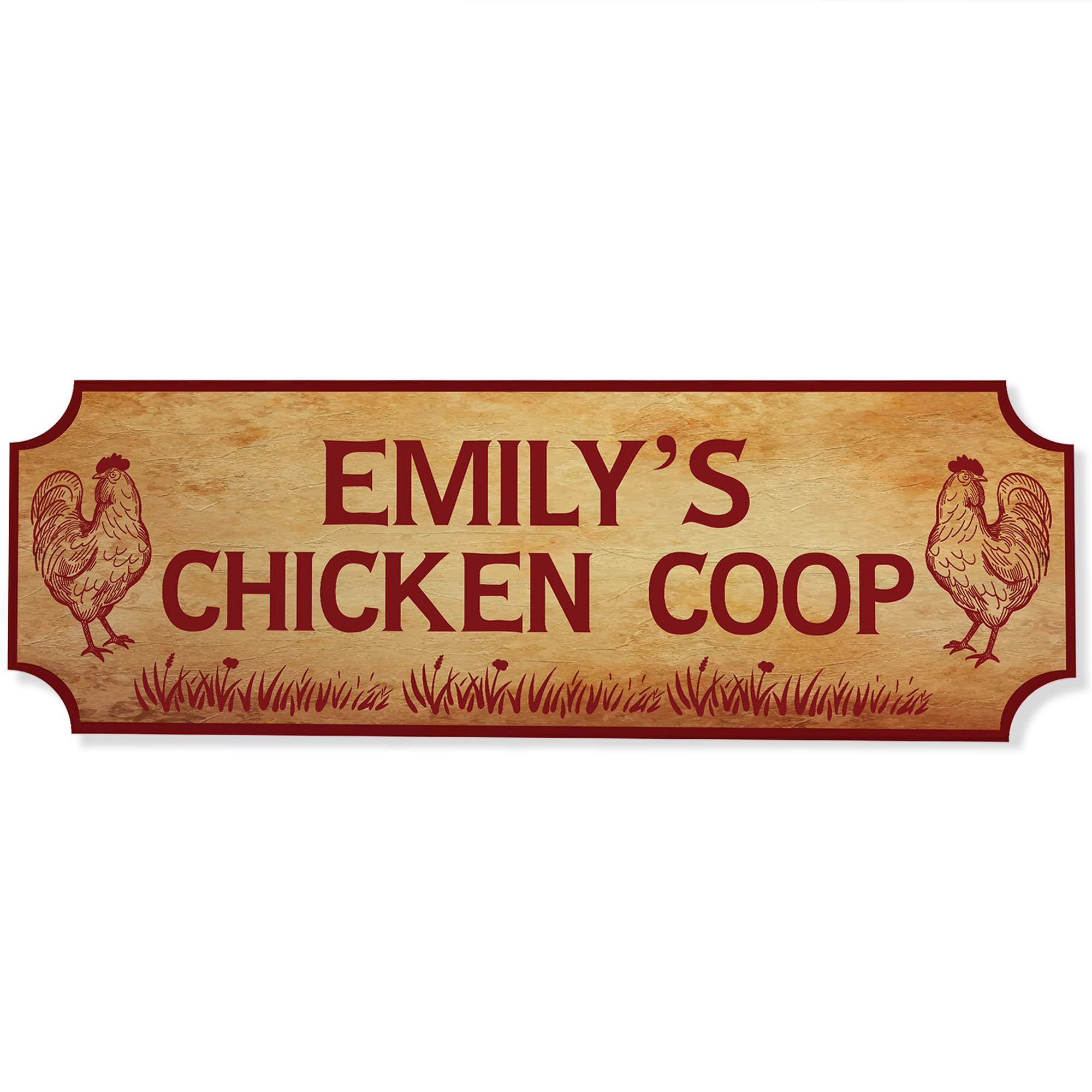 Red Ocean Personalised Chicken Coop Sign, Outdoor Wall Plaque For Garden Yard, Hen House Signs, Chicken Pet Gifts, Rustic Farm Decor Signage, 30x10cm