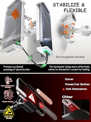 Miniatura 6 de Soporte plegable para tableta, soporte para tableta ajustable para cama, soporte universal flexible para tableta con rotación de 360 grados para