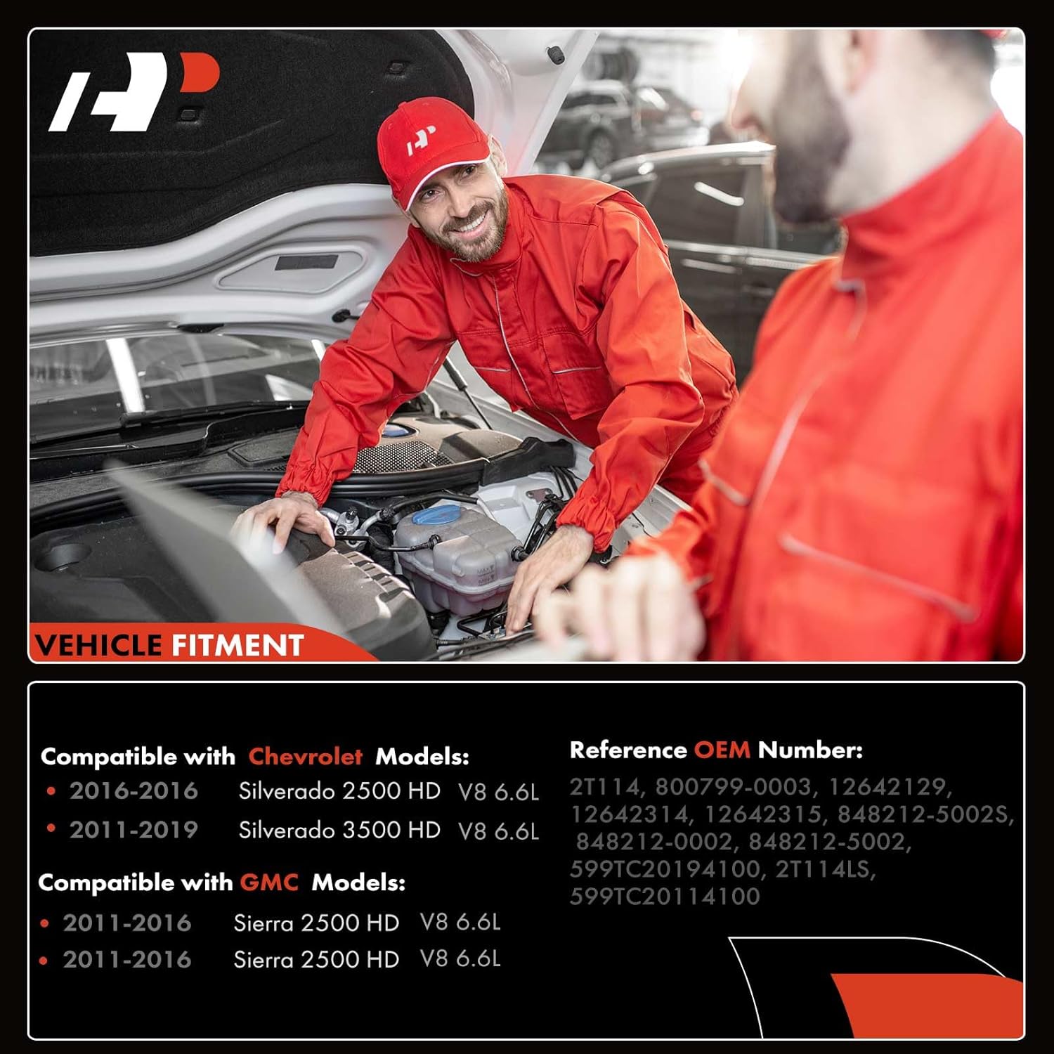 A-Premium Complete Turbo Turbocharger Kit, with Gasket, Compatible with - 2011-2016 - Chevy Silverado 2500 3500 HD & GMC Sierra 2500 3500 HD, 6.6L