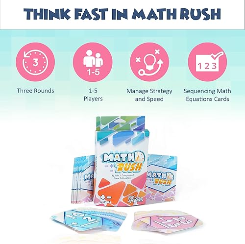 Miniatura 5 de Math Rush Sumación y resta (Volumen 1) - Un juego cooperativo de cartas flash de matemáticas basado en el tiempo para niños de 8 a 12 años, juegos