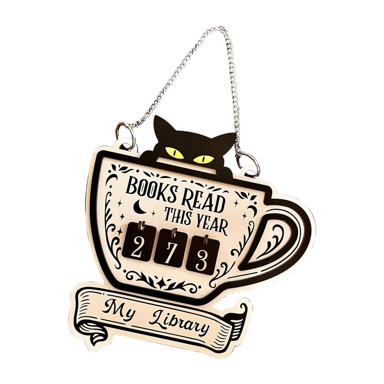 Books Read This Year Counter, Personality Book Trackers Sign, Lover Gift Bookshelf Decors Ornament for Library Bookshelf Read This Year Counter