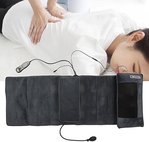 Miniatura 8 de Esterilla multifuncional de masaje de cuerpo completo con calor, 10 cabezas de vibración, cojín masajeador de amasamiento (EE. UU.)