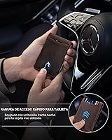 Vista 3 de SERMAN BRANDS RFID Blocking Slim Bifold Genuine Leather Minimalist Front Pocket Wallets for Men with Money Clip Thin Mens